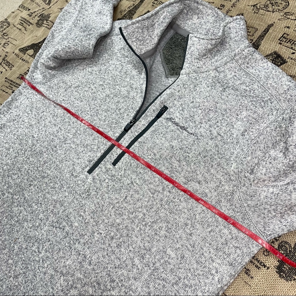 Eddie Bauer NWOT! Gray Polyester Fleece Quarter Zip Sweater Size TL - Picture 10 of 11